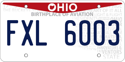 OH license plate FXL6003