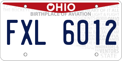 OH license plate FXL6012