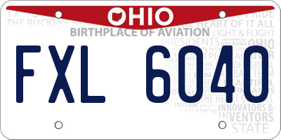 OH license plate FXL6040
