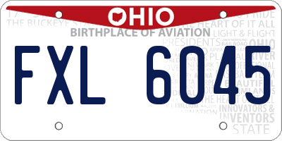 OH license plate FXL6045