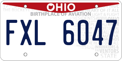 OH license plate FXL6047