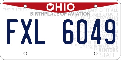 OH license plate FXL6049