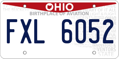 OH license plate FXL6052