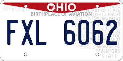 OH license plate FXL6062
