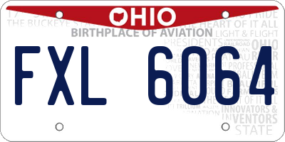 OH license plate FXL6064