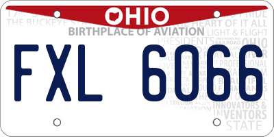 OH license plate FXL6066