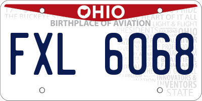 OH license plate FXL6068