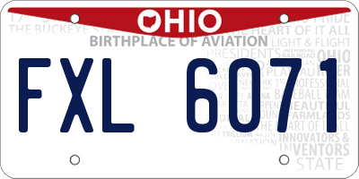 OH license plate FXL6071