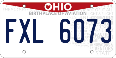 OH license plate FXL6073
