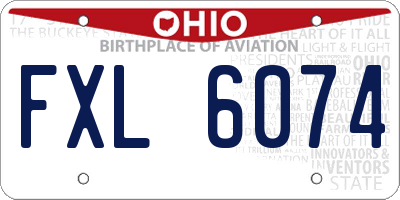 OH license plate FXL6074
