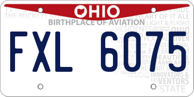 OH license plate FXL6075