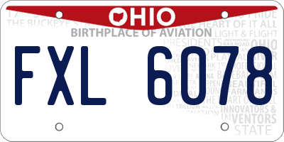 OH license plate FXL6078
