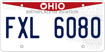 OH license plate FXL6080