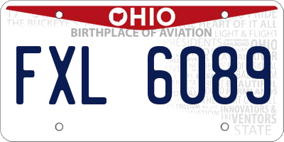 OH license plate FXL6089