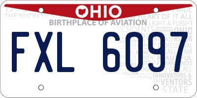 OH license plate FXL6097