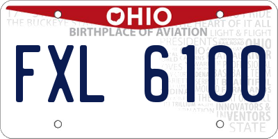 OH license plate FXL6100