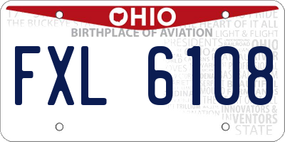 OH license plate FXL6108