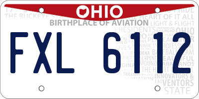 OH license plate FXL6112