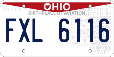 OH license plate FXL6116