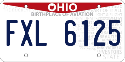 OH license plate FXL6125