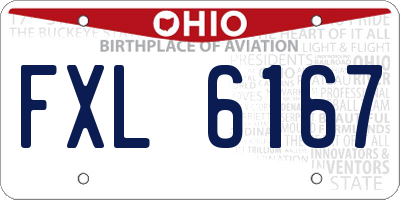 OH license plate FXL6167