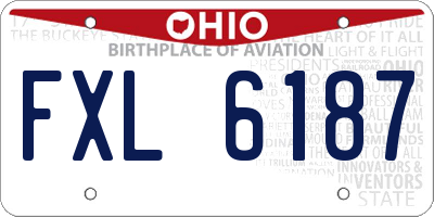 OH license plate FXL6187