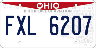OH license plate FXL6207