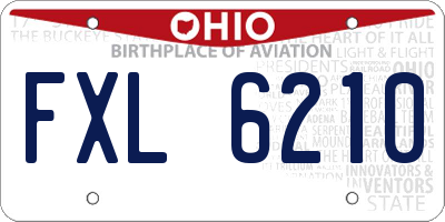 OH license plate FXL6210