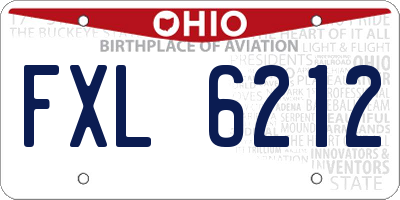 OH license plate FXL6212