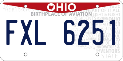 OH license plate FXL6251