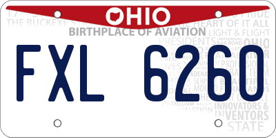 OH license plate FXL6260