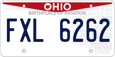 OH license plate FXL6262