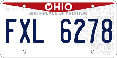 OH license plate FXL6278