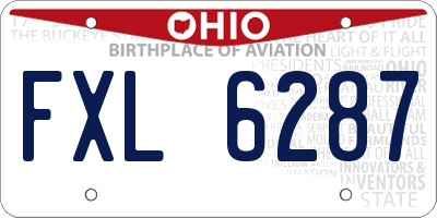 OH license plate FXL6287