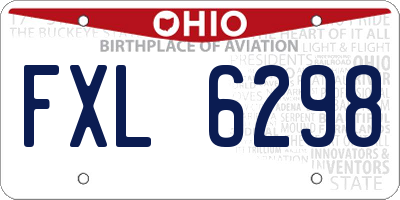 OH license plate FXL6298