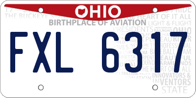 OH license plate FXL6317