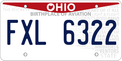 OH license plate FXL6322