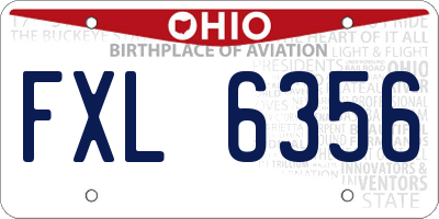 OH license plate FXL6356
