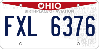 OH license plate FXL6376