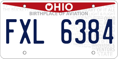 OH license plate FXL6384