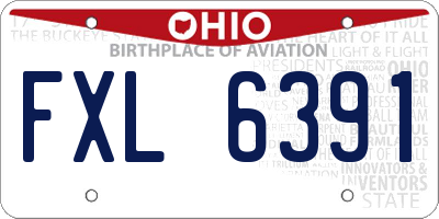 OH license plate FXL6391
