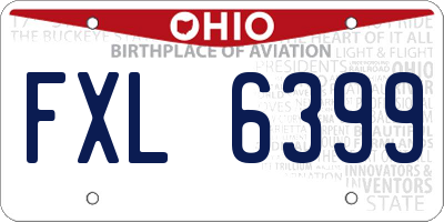 OH license plate FXL6399