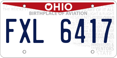 OH license plate FXL6417