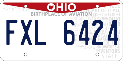 OH license plate FXL6424