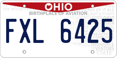 OH license plate FXL6425