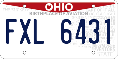 OH license plate FXL6431