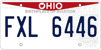 OH license plate FXL6446