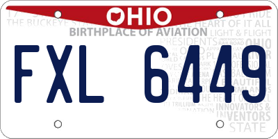 OH license plate FXL6449