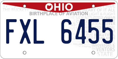 OH license plate FXL6455