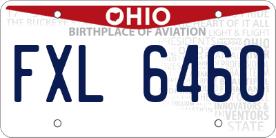 OH license plate FXL6460